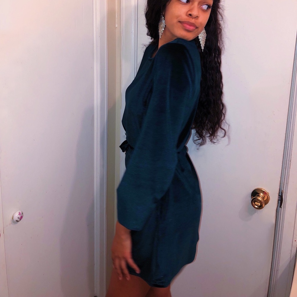 Emerald Green Velvet Dress